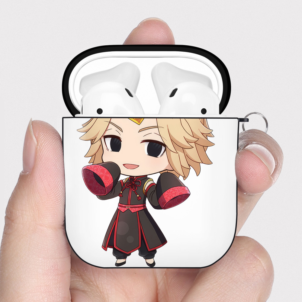 （画像用） 東京リベンジャーズ Tokyo Revengers AirPods 第2世代保護ケース ハードシェル ブラック 耐衝撃・防指紋・カラビナ付き