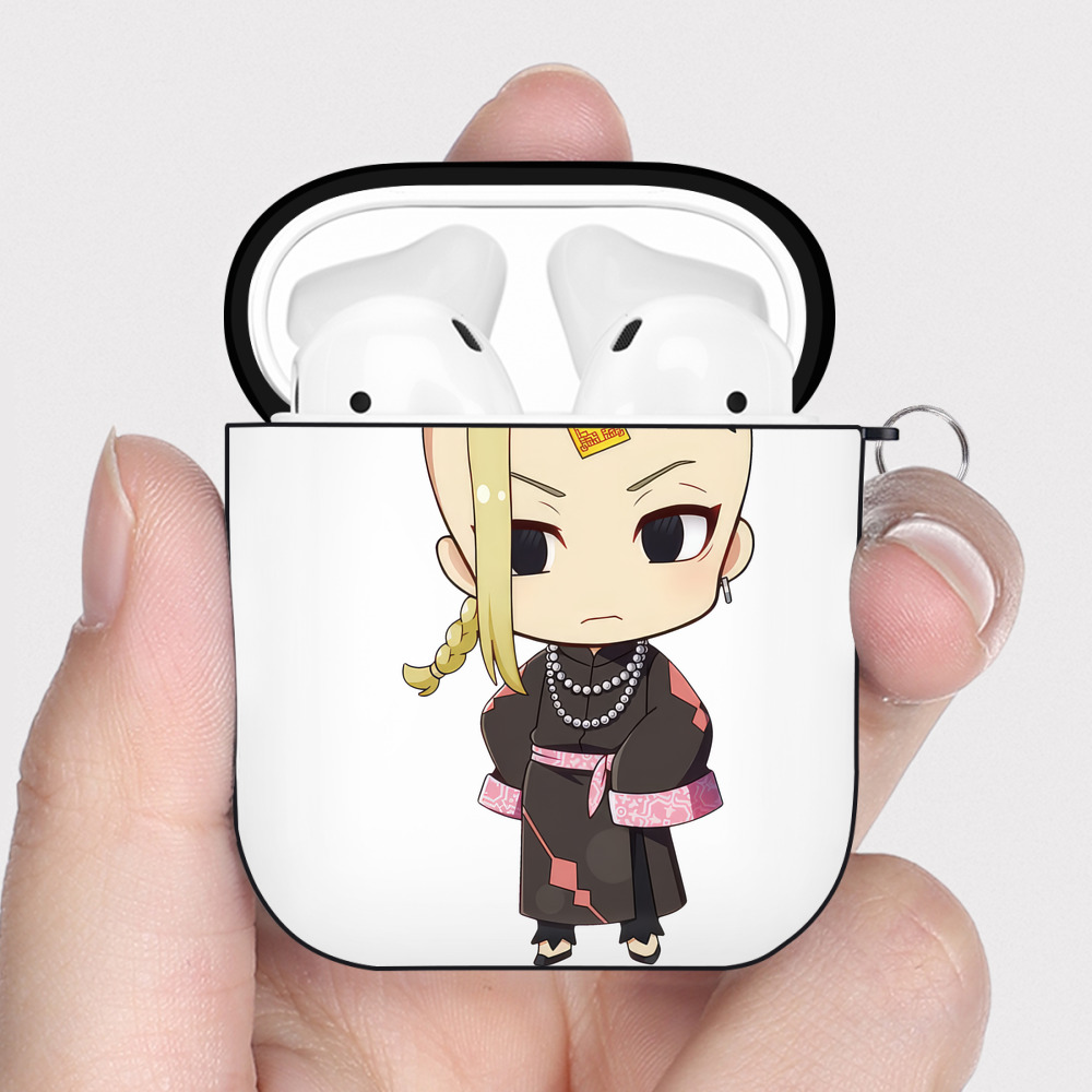 （画像用） 東京リベンジャーズ Tokyo Revengers AirPods 第2世代保護ケース ハードシェル ブラック 耐衝撃・防指紋・カラビナ付き