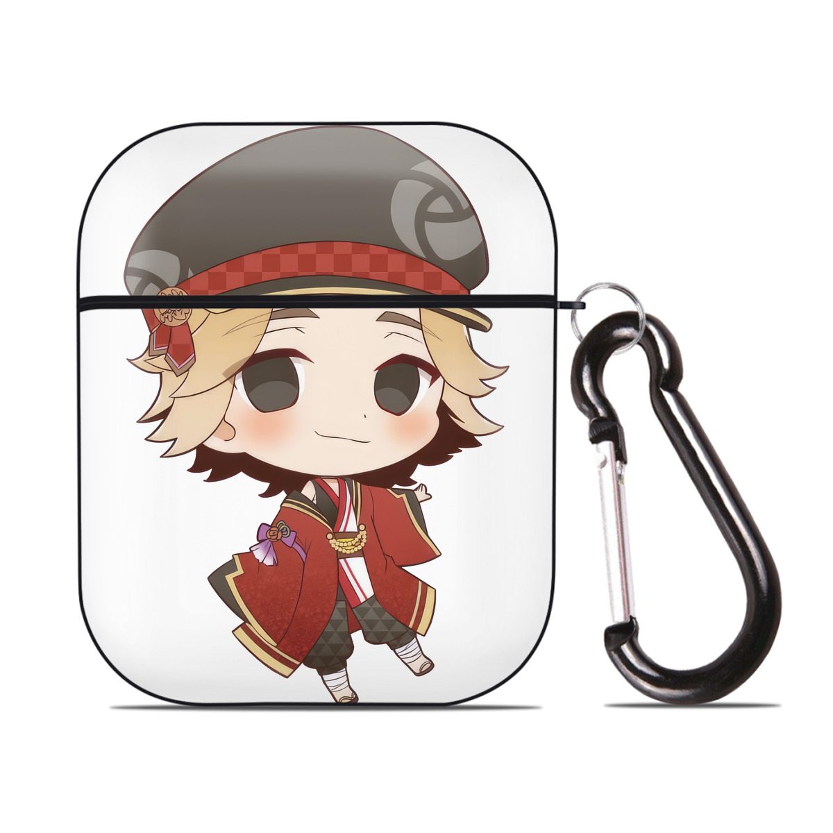 （画像用） 東京リベンジャーズ Tokyo Revengers AirPods 第2世代保護ケース ハードシェル ブラック 耐衝撃・防指紋・カラビナ付き