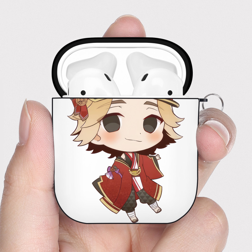 （画像用） 東京リベンジャーズ Tokyo Revengers AirPods 第2世代保護ケース ハードシェル ブラック 耐衝撃・防指紋・カラビナ付き