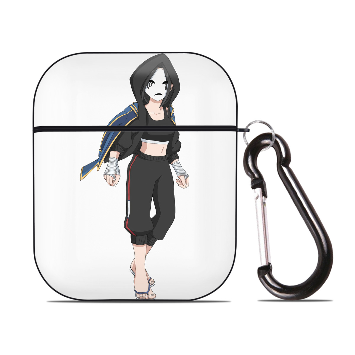 （画像用） 東京リベンジャーズ Tokyo Revengers AirPods 第2世代保護ケース ハードシェル ブラック 耐衝撃・防指紋・カラビナ付き