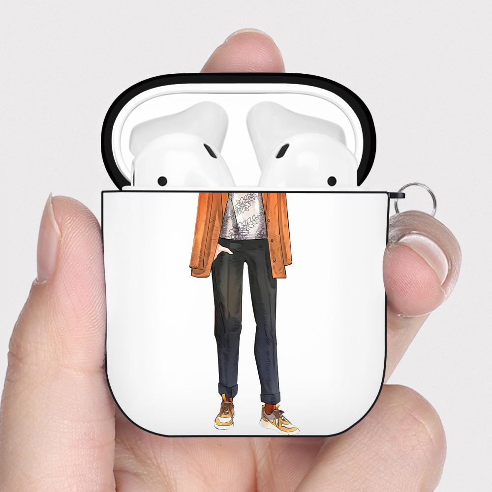 （画像用） 東京リベンジャーズ Tokyo Revengers AirPods 第2世代保護ケース ハードシェル ブラック 耐衝撃・防指紋・カラビナ付き
