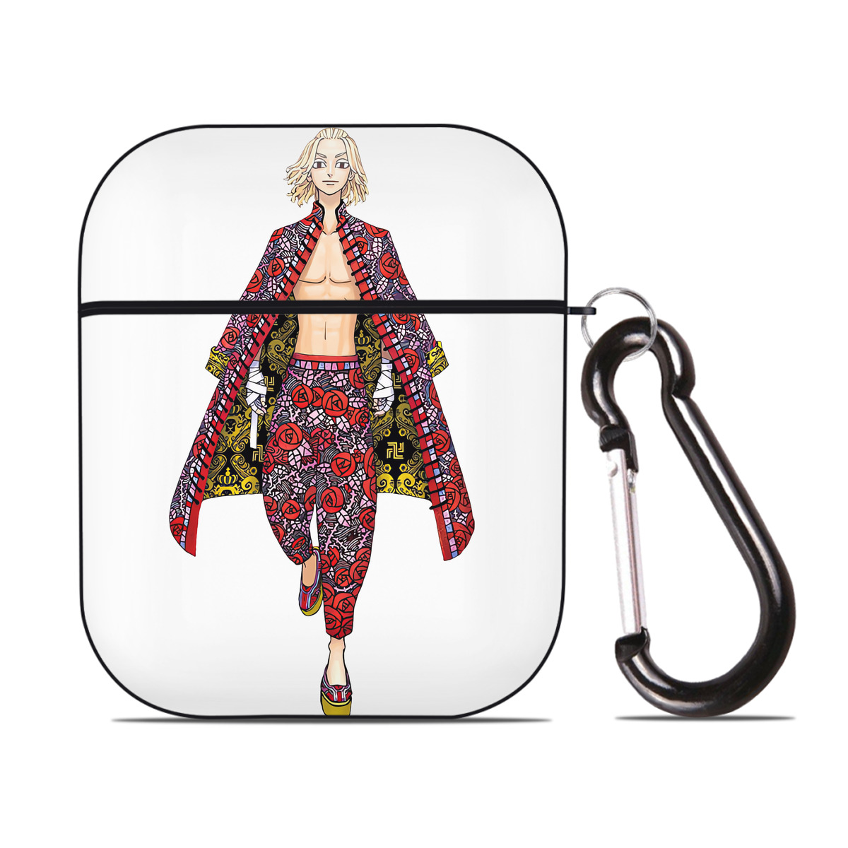 （画像用） 東京リベンジャーズ Tokyo Revengers AirPods 第2世代保護ケース ハードシェル ブラック 耐衝撃・防指紋・カラビナ付き