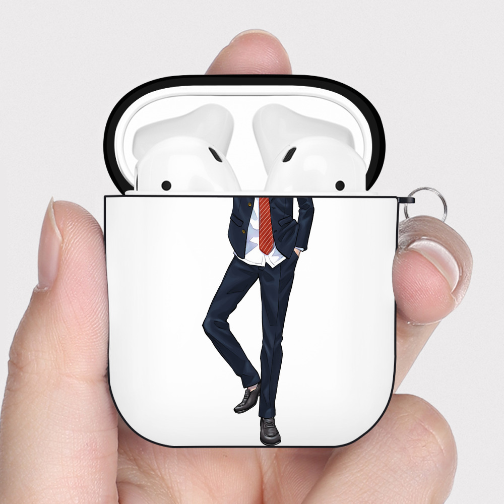 （画像用） 東京リベンジャーズ Tokyo Revengers AirPods 第2世代保護ケース ハードシェル ブラック 耐衝撃・防指紋・カラビナ付き