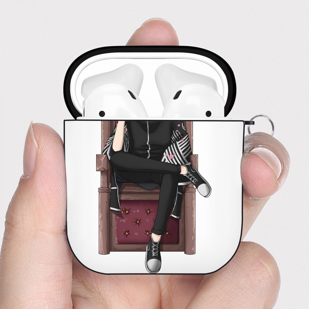 （画像用） 東京リベンジャーズ Tokyo Revengers AirPods 第2世代保護ケース ハードシェル ブラック 耐衝撃・防指紋・カラビナ付き