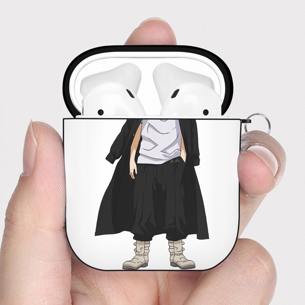 （画像用） 東京リベンジャーズ Tokyo Revengers AirPods 第2世代保護ケース ハードシェル ブラック 耐衝撃・防指紋・カラビナ付き