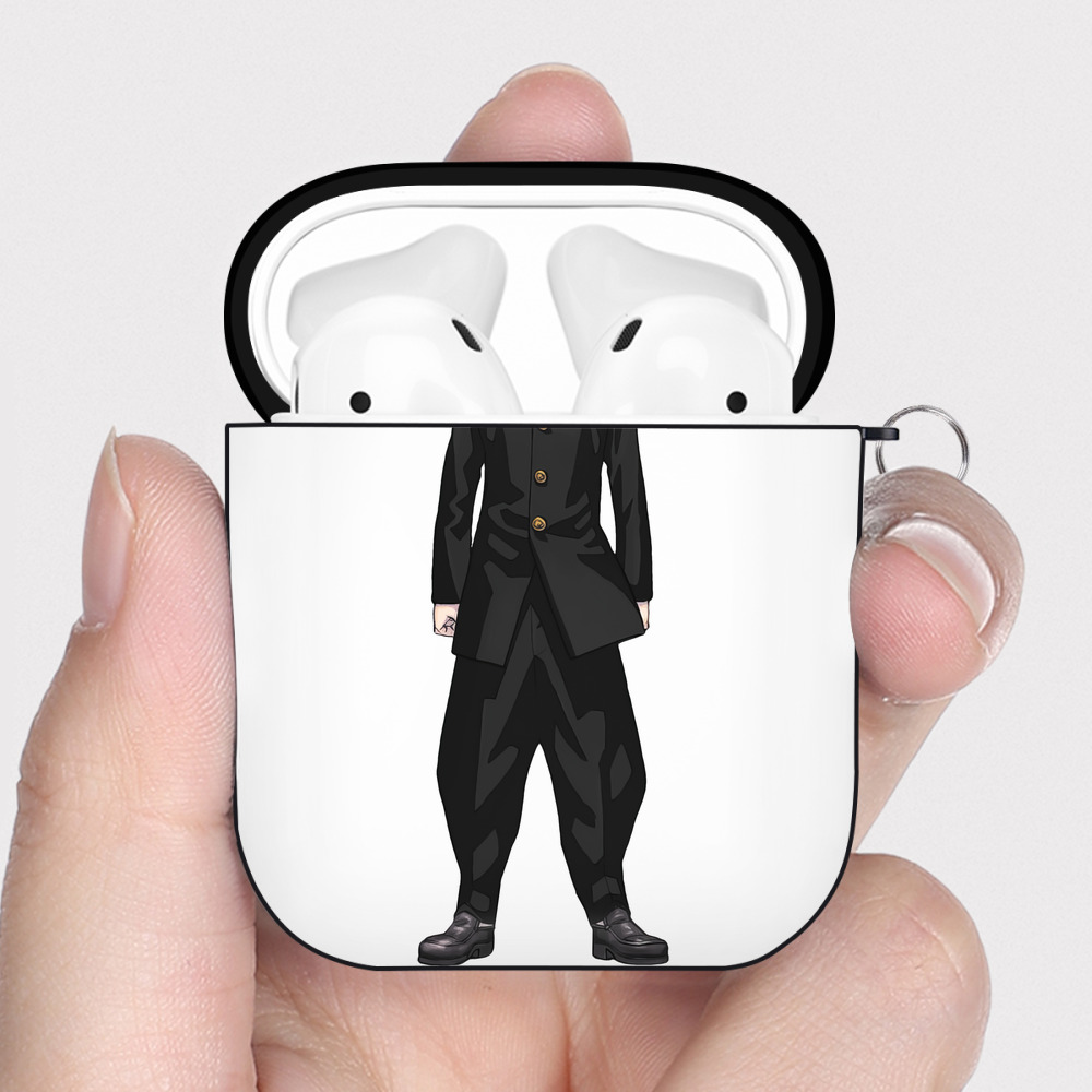 （画像用） 東京リベンジャーズ Tokyo Revengers AirPods 第2世代保護ケース ハードシェル ブラック 耐衝撃・防指紋・カラビナ付き
