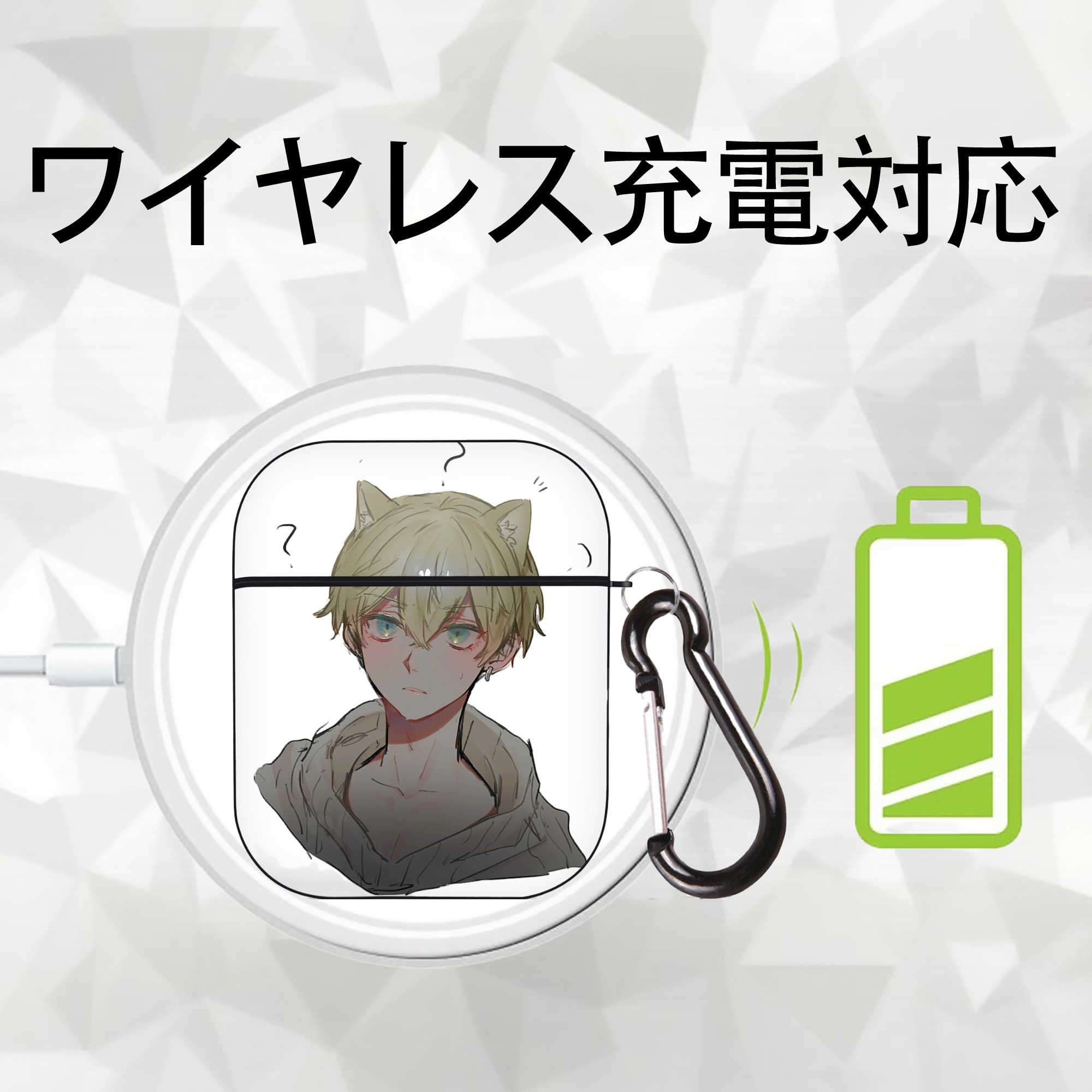 東京リベンジャーズ Tokyo Revengers AirPods 第2世代保護ケース ハードシェル ブラック 耐衝撃・防指紋・カラビナ付き
