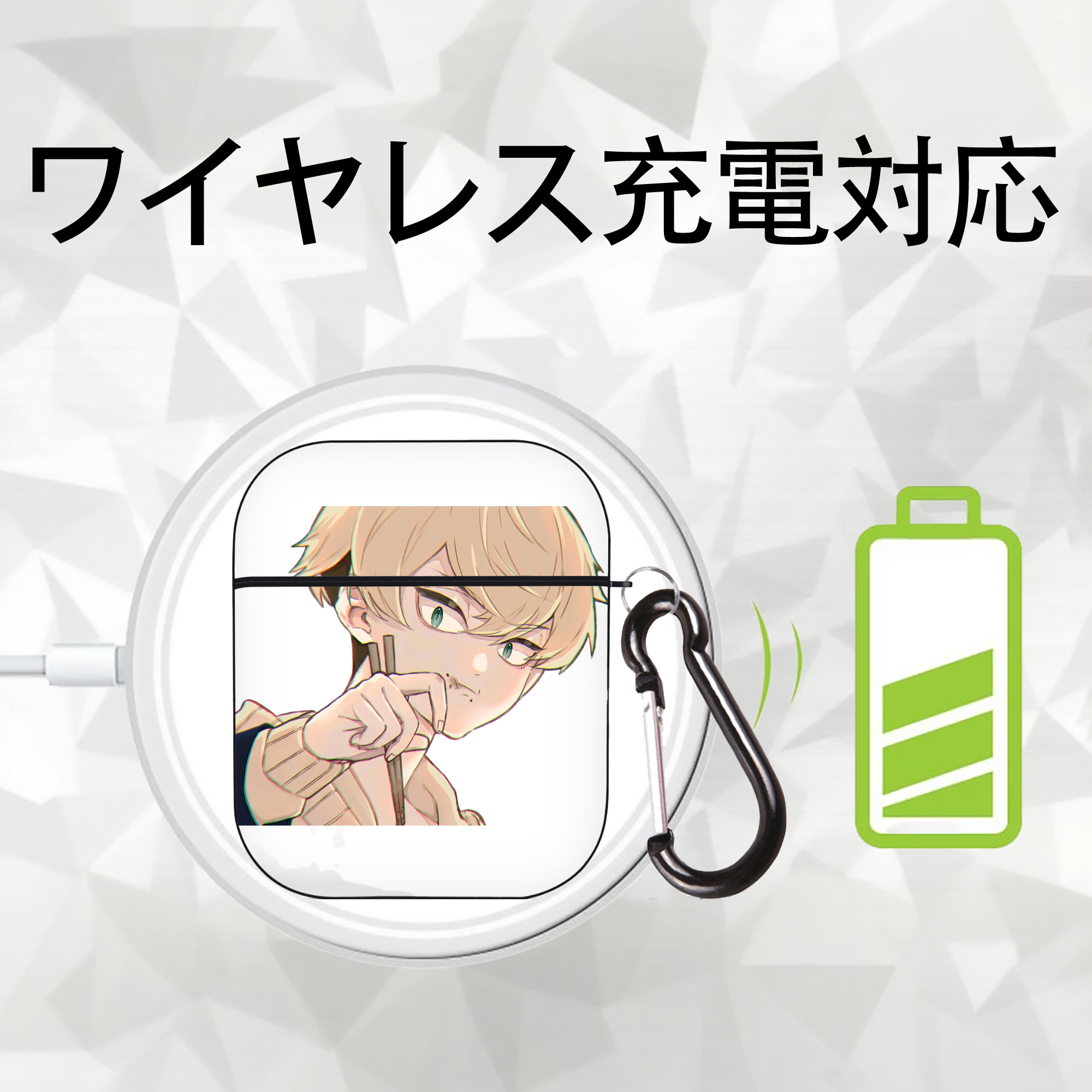 東京リベンジャーズ Tokyo Revengers AirPods 第2世代保護ケース ハードシェル ブラック 耐衝撃・防指紋・カラビナ付き