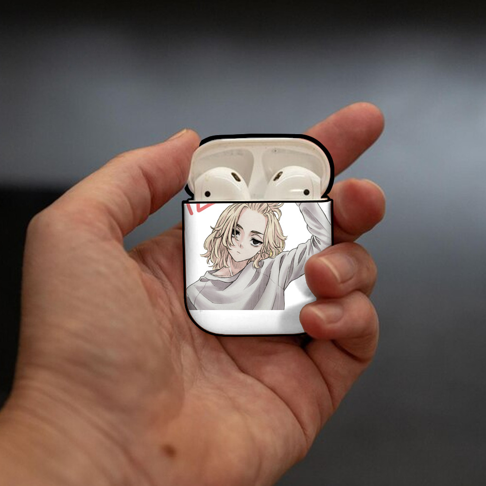 東京リベンジャーズ Tokyo Revengers AirPods 第2世代保護ケース ハードシェル ブラック 耐衝撃・防指紋・カラビナ付き
