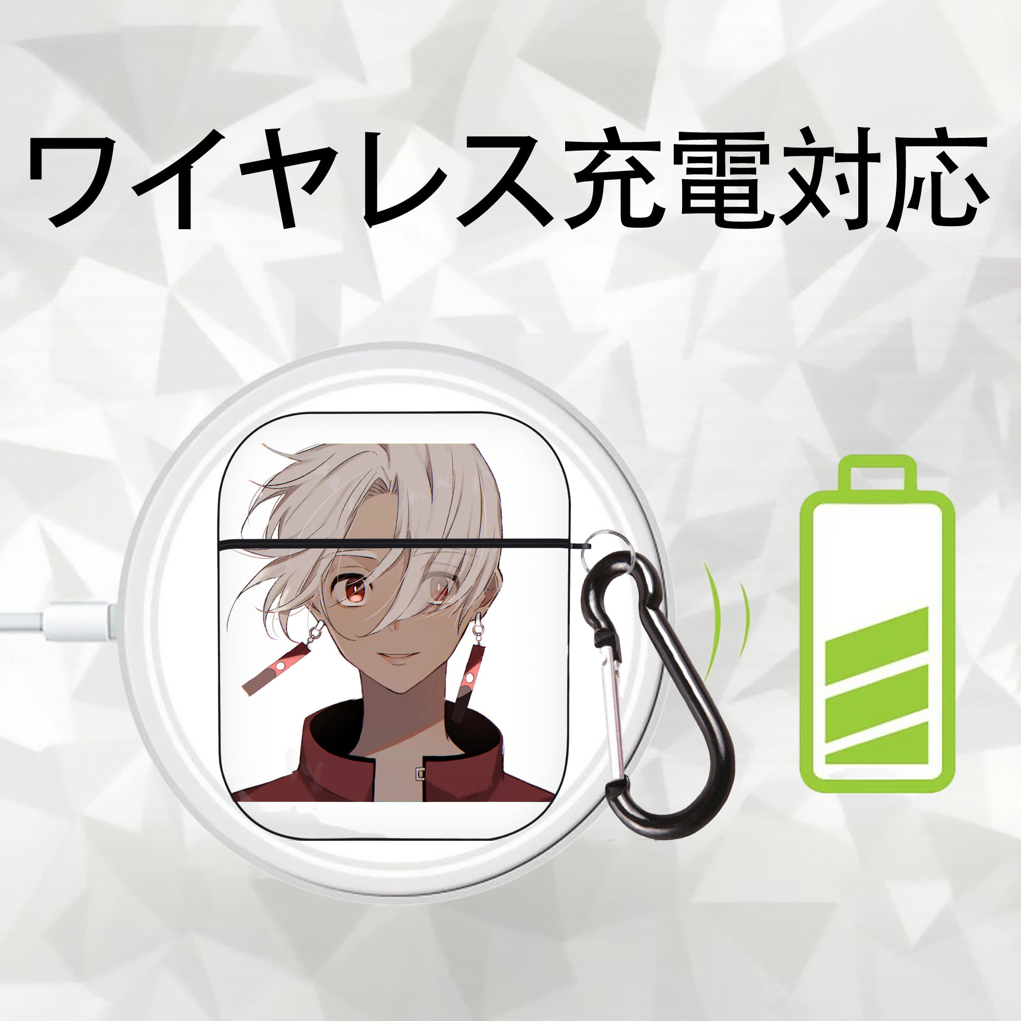 東京リベンジャーズ Tokyo Revengers AirPods 第2世代保護ケース ハードシェル ブラック 耐衝撃・防指紋・カラビナ付き