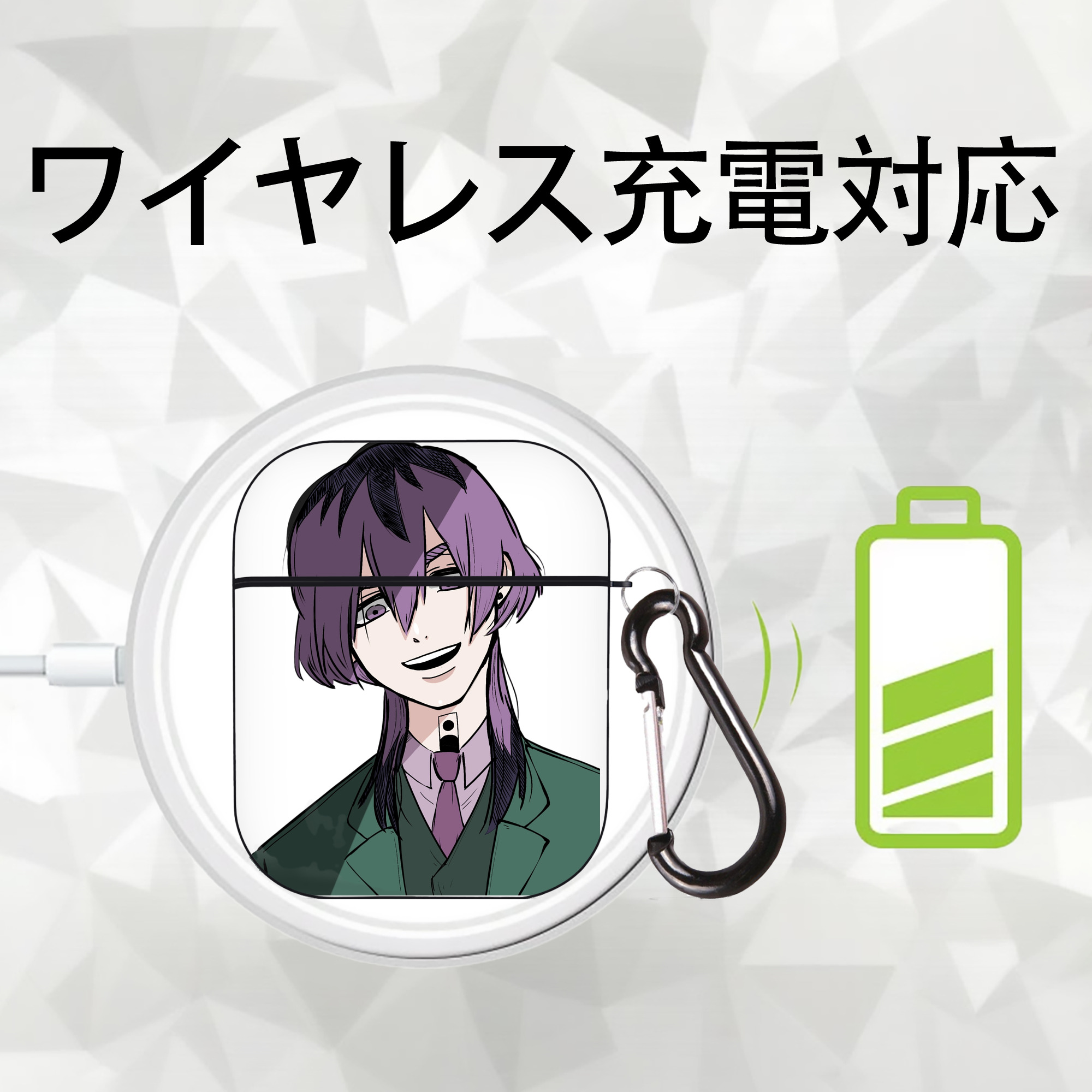 東京リベンジャーズ Tokyo Revengers AirPods 第2世代保護ケース ハードシェル ブラック 耐衝撃・防指紋・カラビナ付き