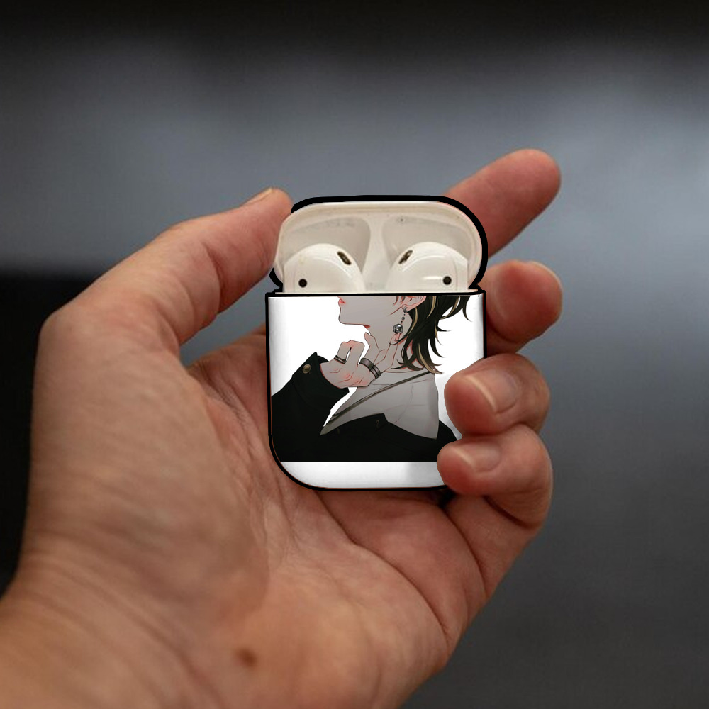 東京リベンジャーズ Tokyo Revengers AirPods 第2世代保護ケース ハードシェル ブラック 耐衝撃・防指紋・カラビナ付き