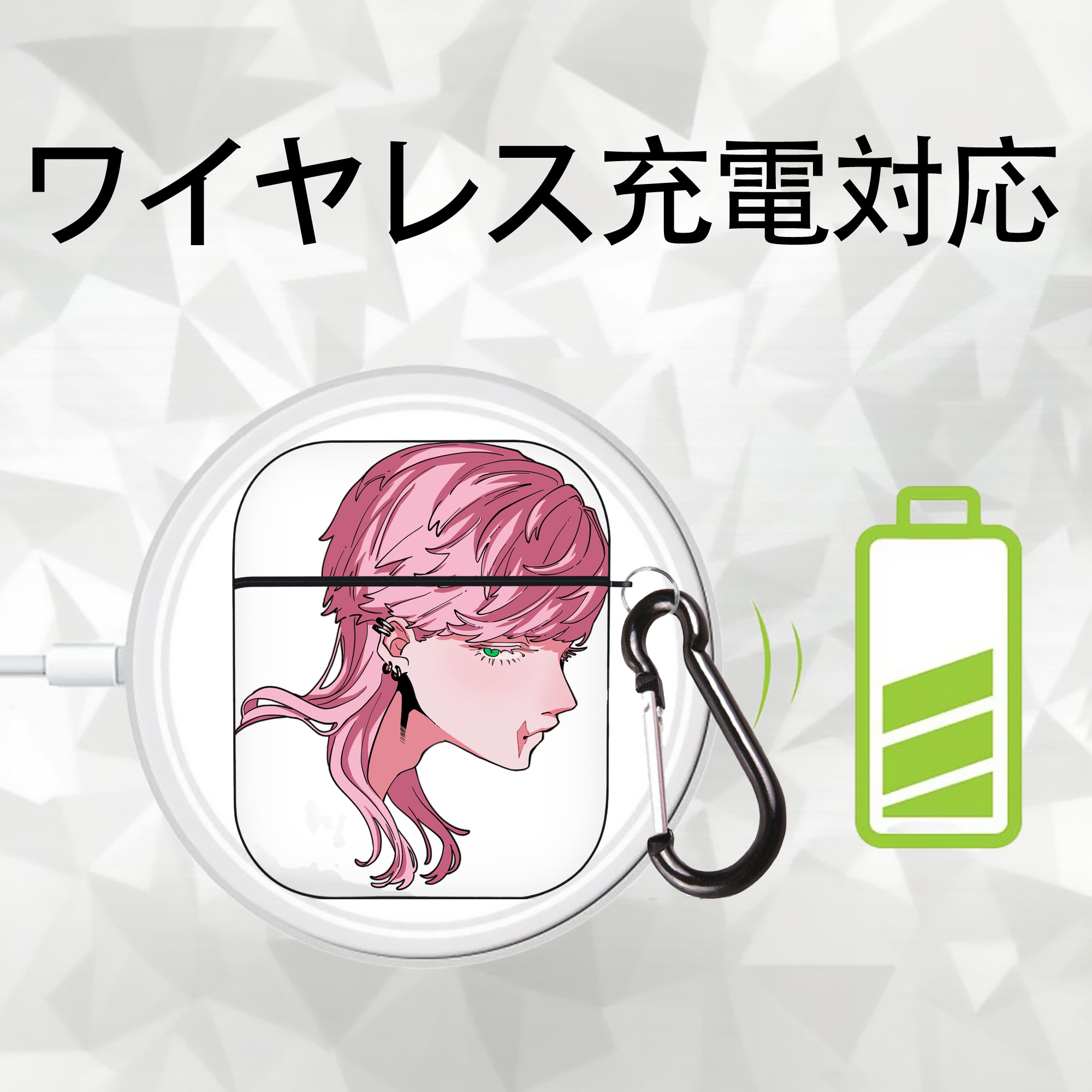 東京リベンジャーズ Tokyo Revengers AirPods 第2世代保護ケース ハードシェル ブラック 耐衝撃・防指紋・カラビナ付き