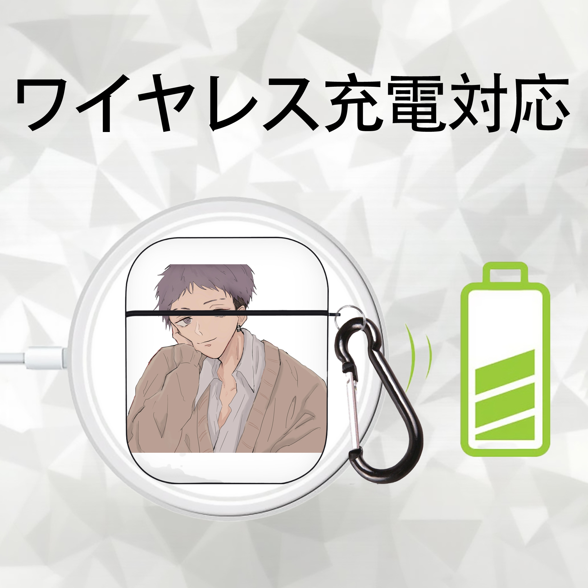 東京リベンジャーズ Tokyo Revengers AirPods 第2世代保護ケース ハードシェル ブラック 耐衝撃・防指紋・カラビナ付き
