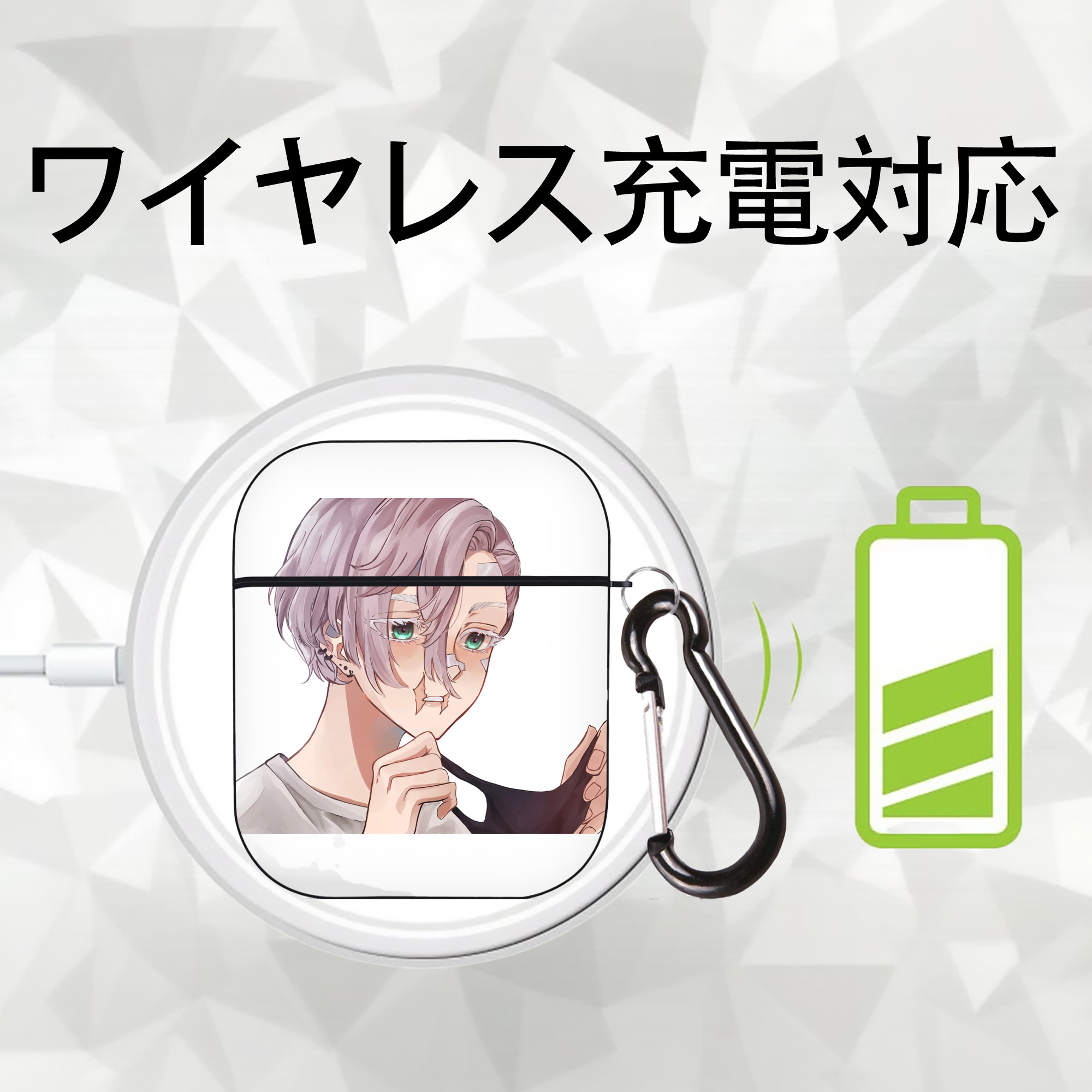 東京リベンジャーズ Tokyo Revengers AirPods 第2世代保護ケース ハードシェル ブラック 耐衝撃・防指紋・カラビナ付き