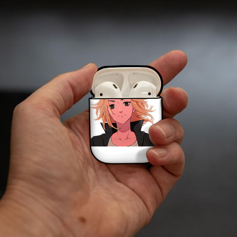 東京リベンジャーズ Tokyo Revengers AirPods 第2世代保護ケース ハードシェル ブラック 耐衝撃・防指紋・カラビナ付き