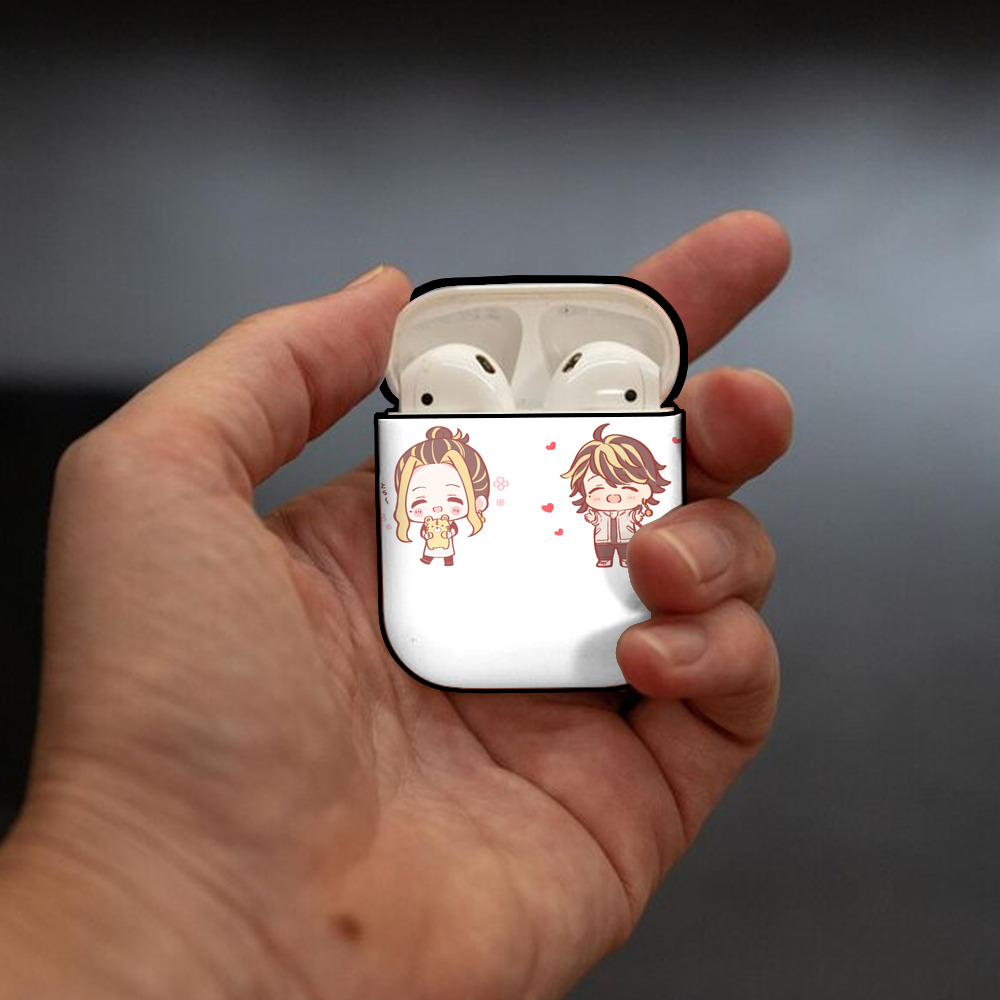 東京リベンジャーズ Tokyo Revengers AirPods 第2世代保護ケース ハードシェル ブラック 耐衝撃・防指紋・カラビナ付き