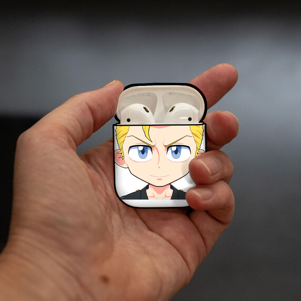 東京リベンジャーズ Tokyo Revengers AirPods 第2世代保護ケース ハードシェル ブラック 耐衝撃・防指紋・カラビナ付き