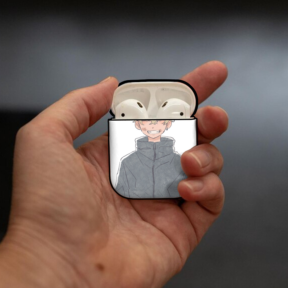 東京リベンジャーズ Tokyo Revengers AirPods 第2世代保護ケース ハードシェル ブラック 耐衝撃・防指紋・カラビナ付き