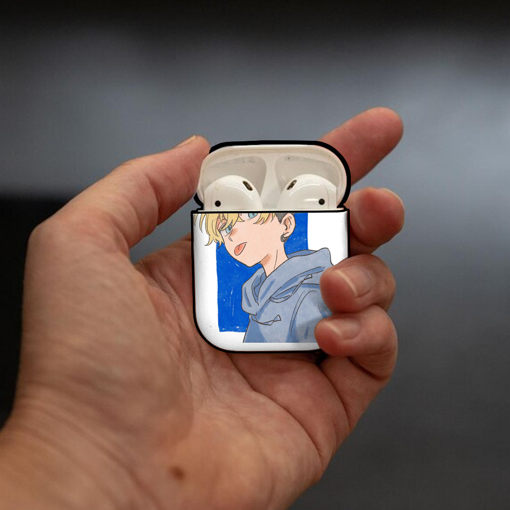 東京リベンジャーズ Tokyo Revengers AirPods 第2世代保護ケース ハードシェル ブラック 耐衝撃・防指紋・カラビナ付き