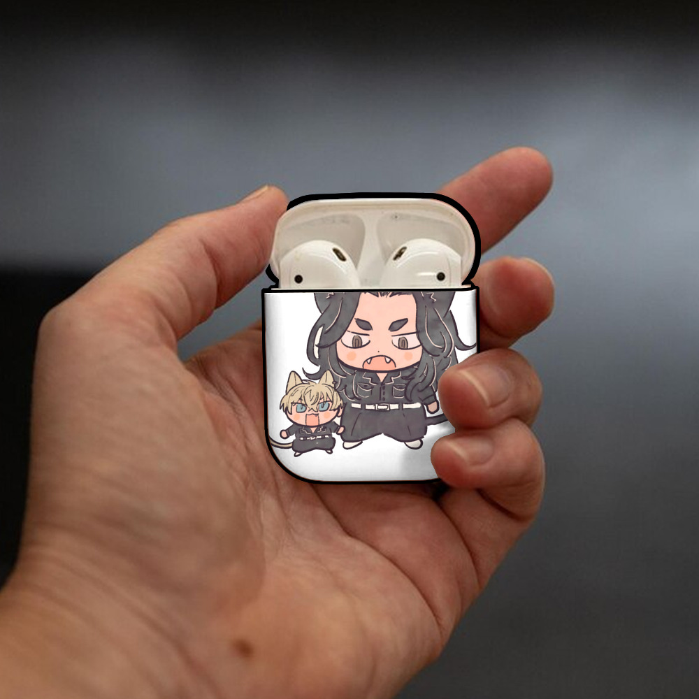 東京リベンジャーズ Tokyo Revengers AirPods 第2世代保護ケース ハードシェル ブラック 耐衝撃・防指紋・カラビナ付き