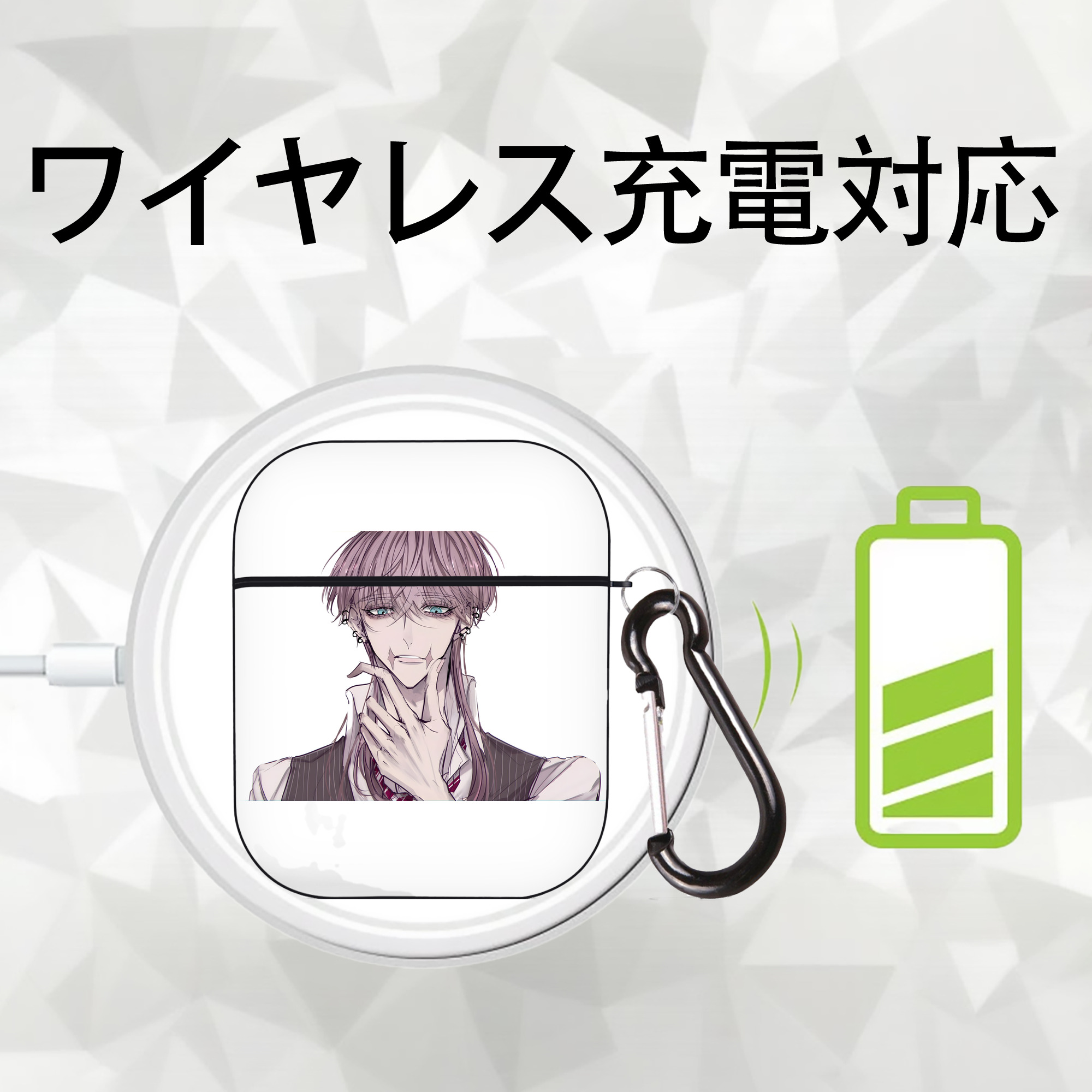 東京リベンジャーズ Tokyo Revengers AirPods 第2世代保護ケース ハードシェル ブラック 耐衝撃・防指紋・カラビナ付き