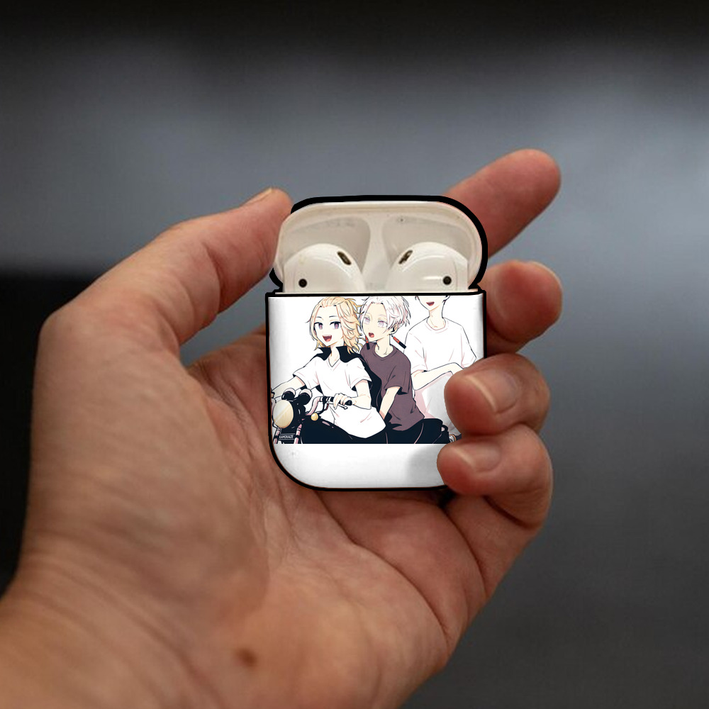 東京リベンジャーズ Tokyo Revengers AirPods 第2世代保護ケース ハードシェル ブラック 耐衝撃・防指紋・カラビナ付き