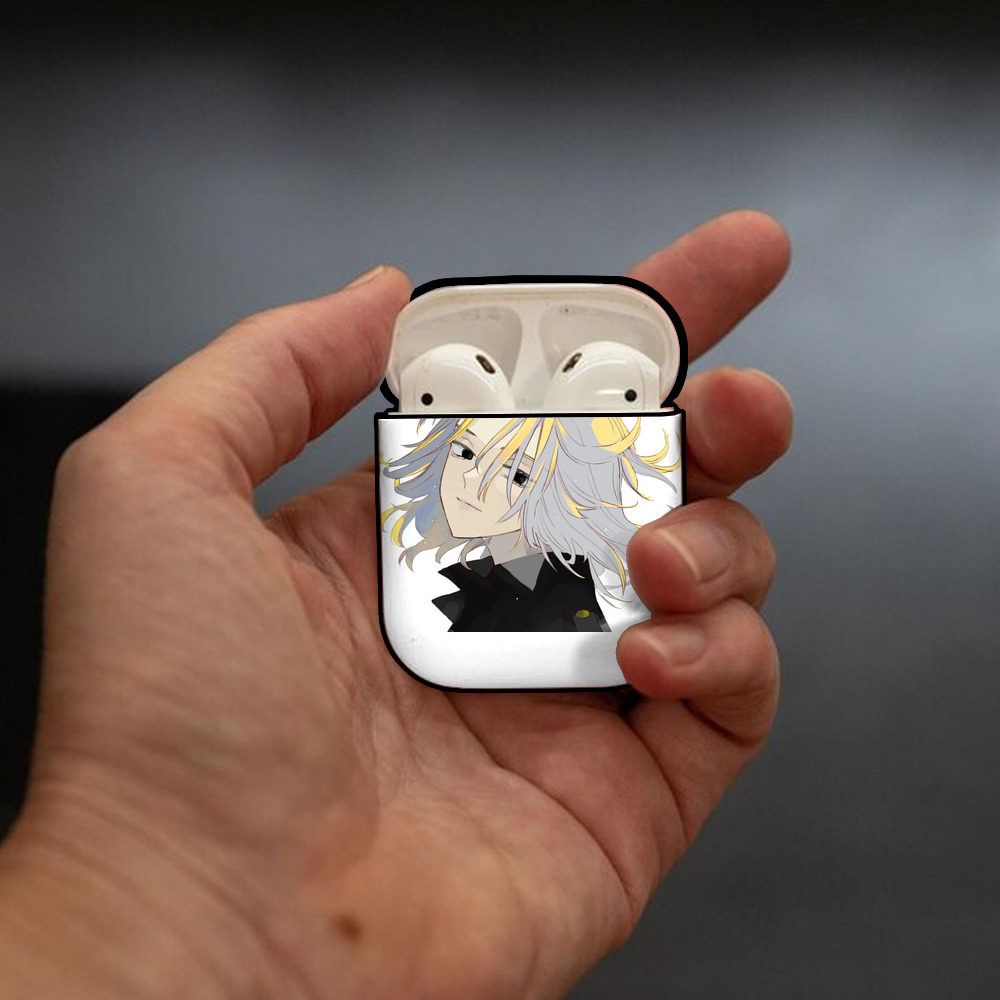 東京リベンジャーズ Tokyo Revengers AirPods 第2世代保護ケース ハードシェル ブラック 耐衝撃・防指紋・カラビナ付き