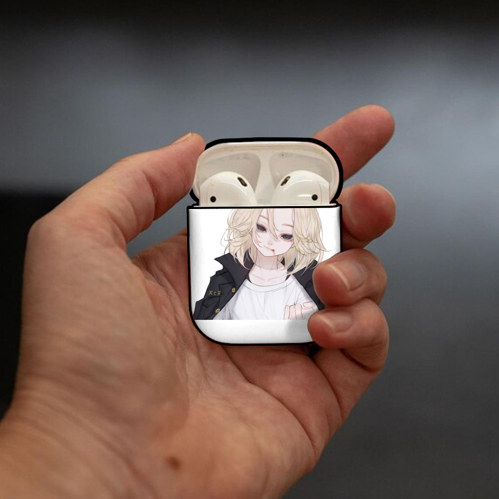 東京リベンジャーズ Tokyo Revengers AirPods 第2世代保護ケース ハードシェル ブラック 耐衝撃・防指紋・カラビナ付き
