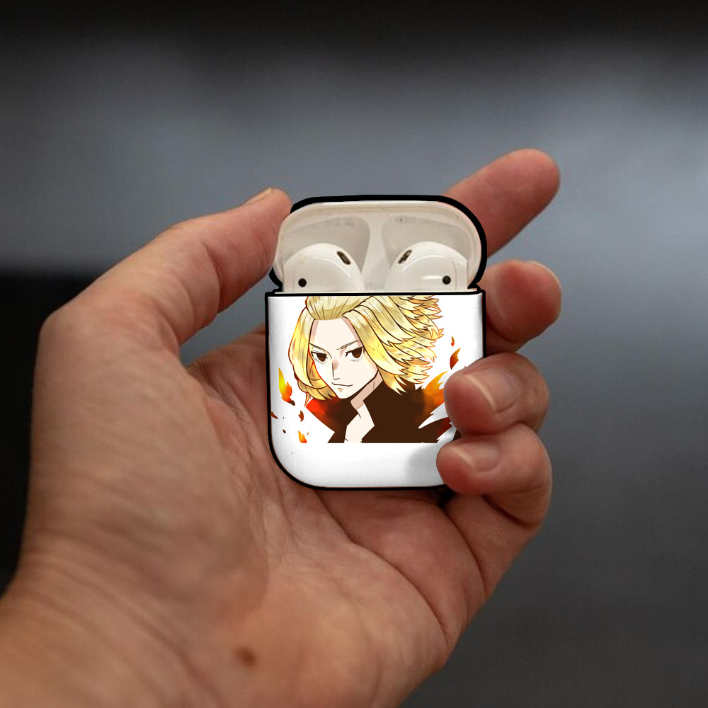 東京リベンジャーズ Tokyo Revengers AirPods 第2世代保護ケース ハードシェル ブラック 耐衝撃・防指紋・カラビナ付き