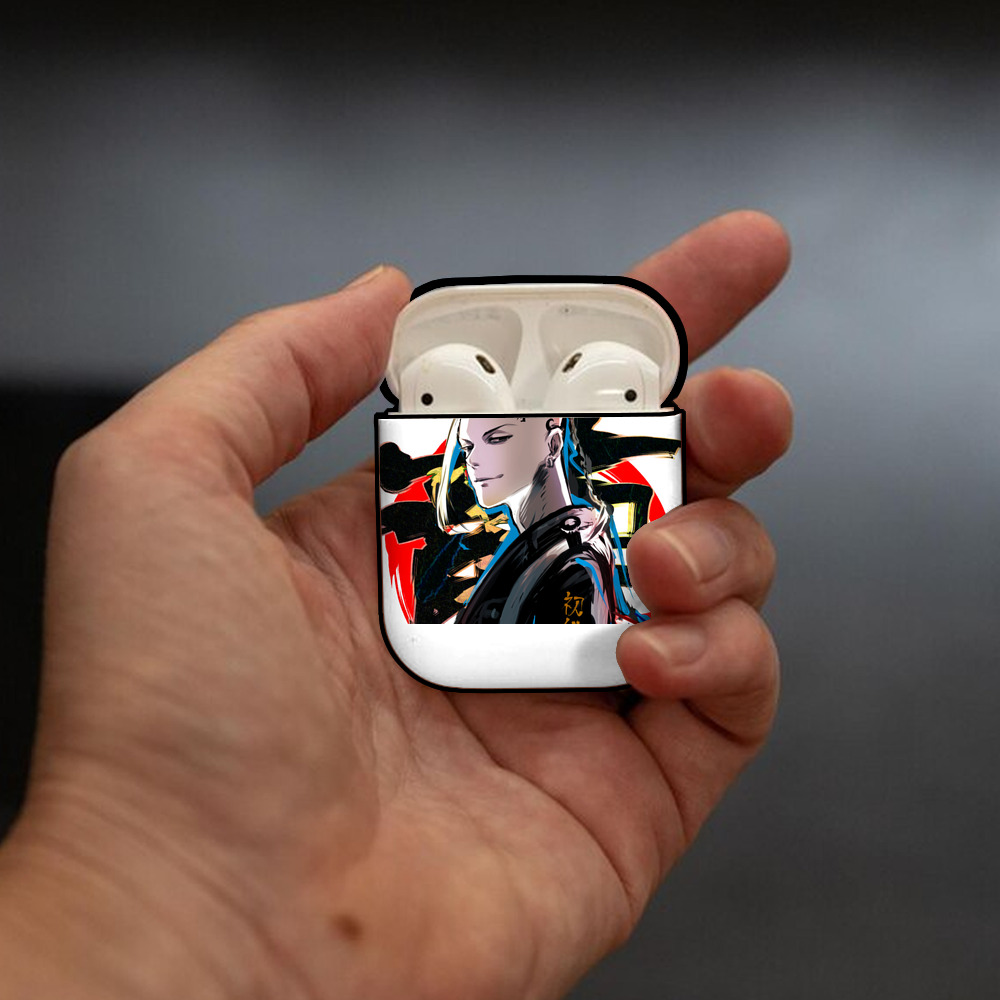 東京リベンジャーズ Tokyo Revengers AirPods 第2世代保護ケース ハードシェル ブラック 耐衝撃・防指紋・カラビナ付き