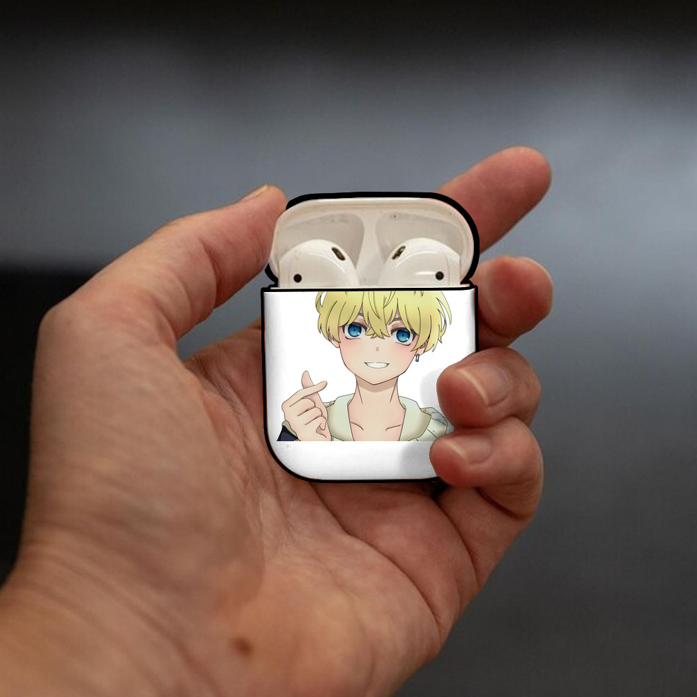 東京リベンジャーズ Tokyo Revengers AirPods 第2世代保護ケース ハードシェル ブラック 耐衝撃・防指紋・カラビナ付き