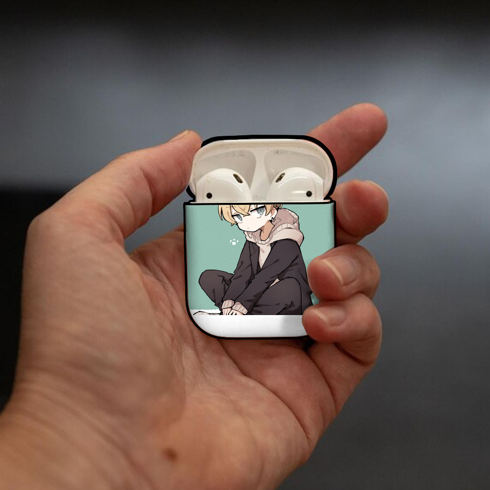 東京リベンジャーズ Tokyo Revengers AirPods 第2世代保護ケース ハードシェル ブラック 耐衝撃・防指紋・カラビナ付き