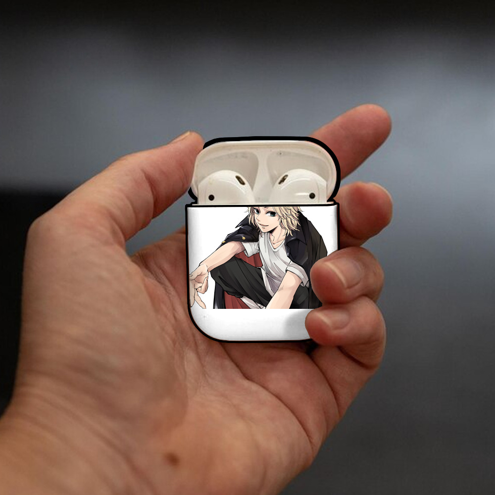 東京リベンジャーズ Tokyo Revengers AirPods 第2世代保護ケース ハードシェル ブラック 耐衝撃・防指紋・カラビナ付き