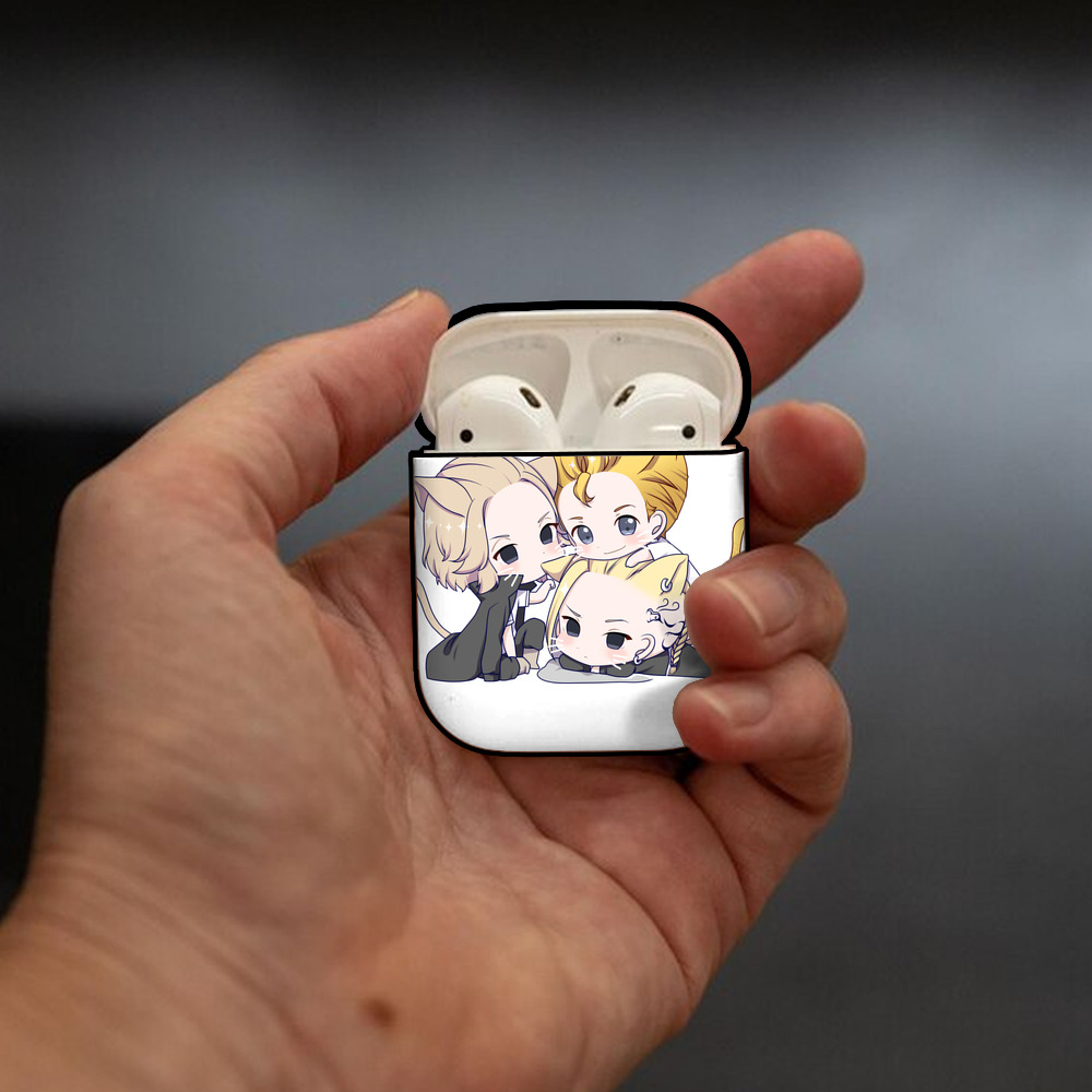 東京リベンジャーズ Tokyo Revengers AirPods 第2世代保護ケース ハードシェル ブラック 耐衝撃・防指紋・カラビナ付き