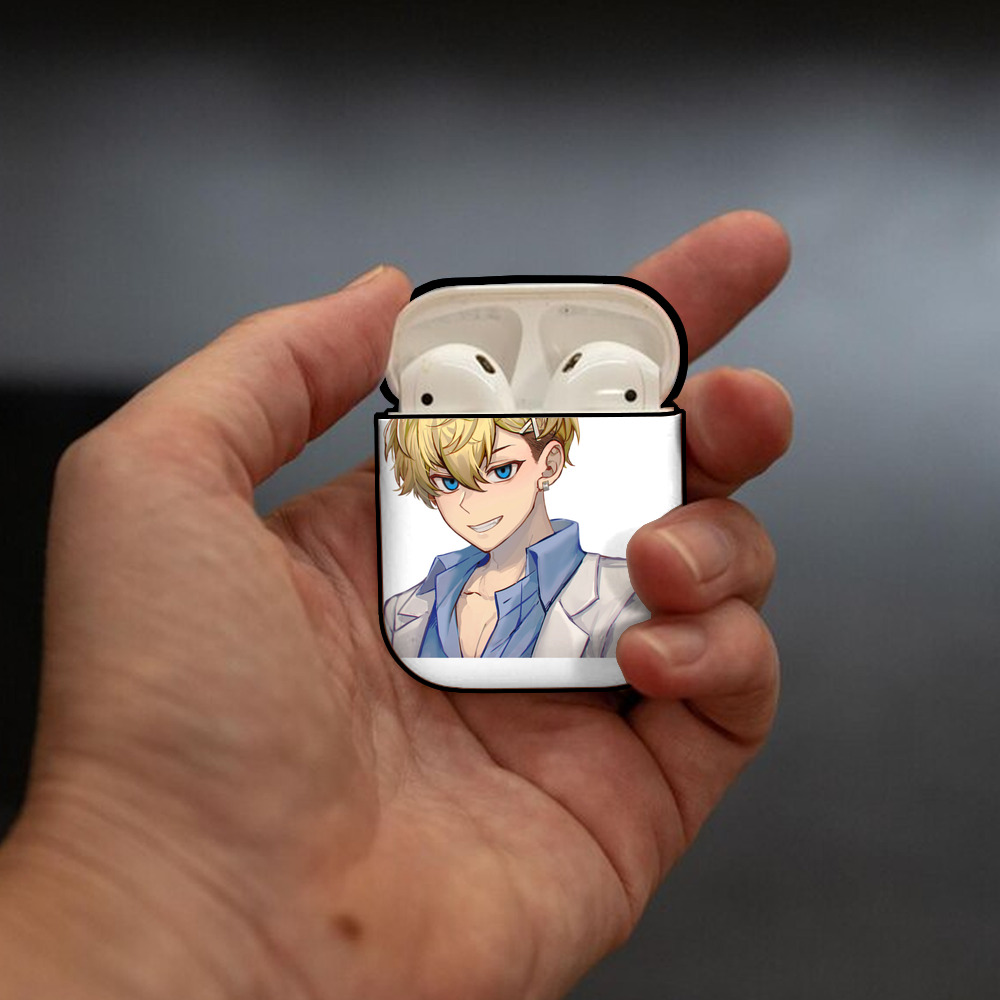 東京リベンジャーズ Tokyo Revengers AirPods 第2世代保護ケース ハードシェル ブラック 耐衝撃・防指紋・カラビナ付き
