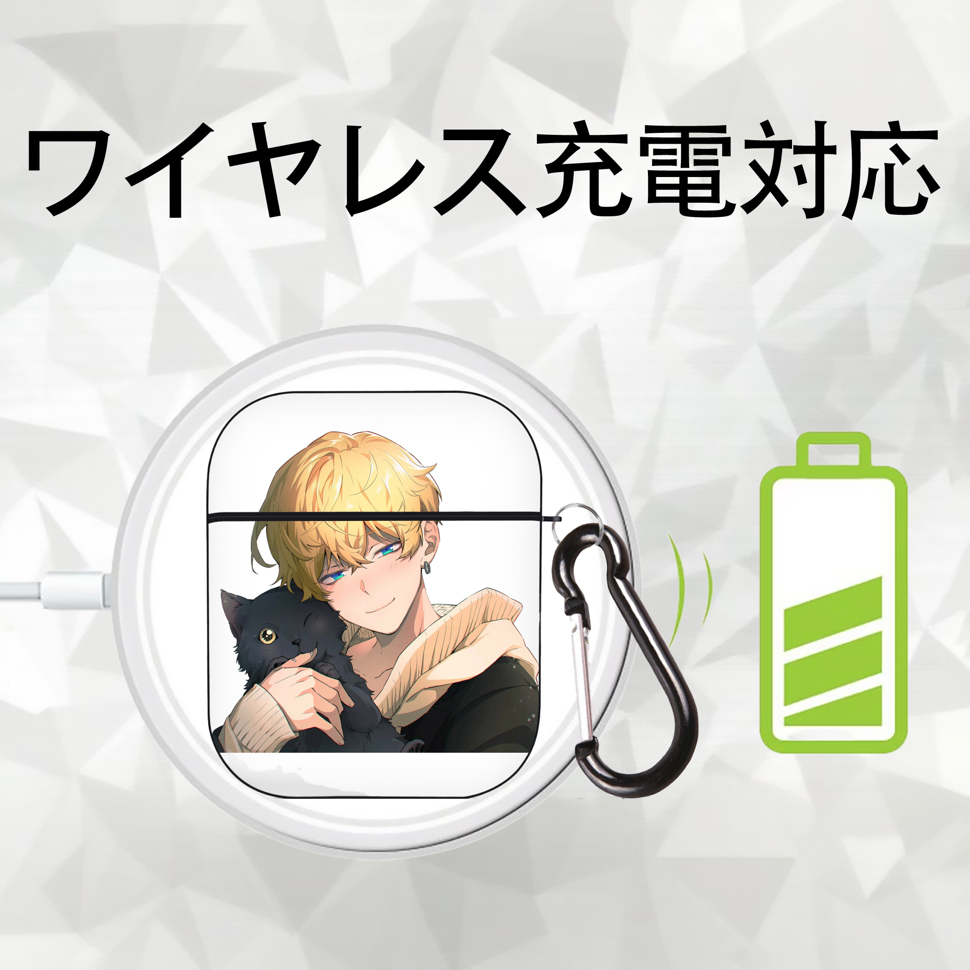 東京リベンジャーズ Tokyo Revengers AirPods 第2世代保護ケース ハードシェル ブラック 耐衝撃・防指紋・カラビナ付き