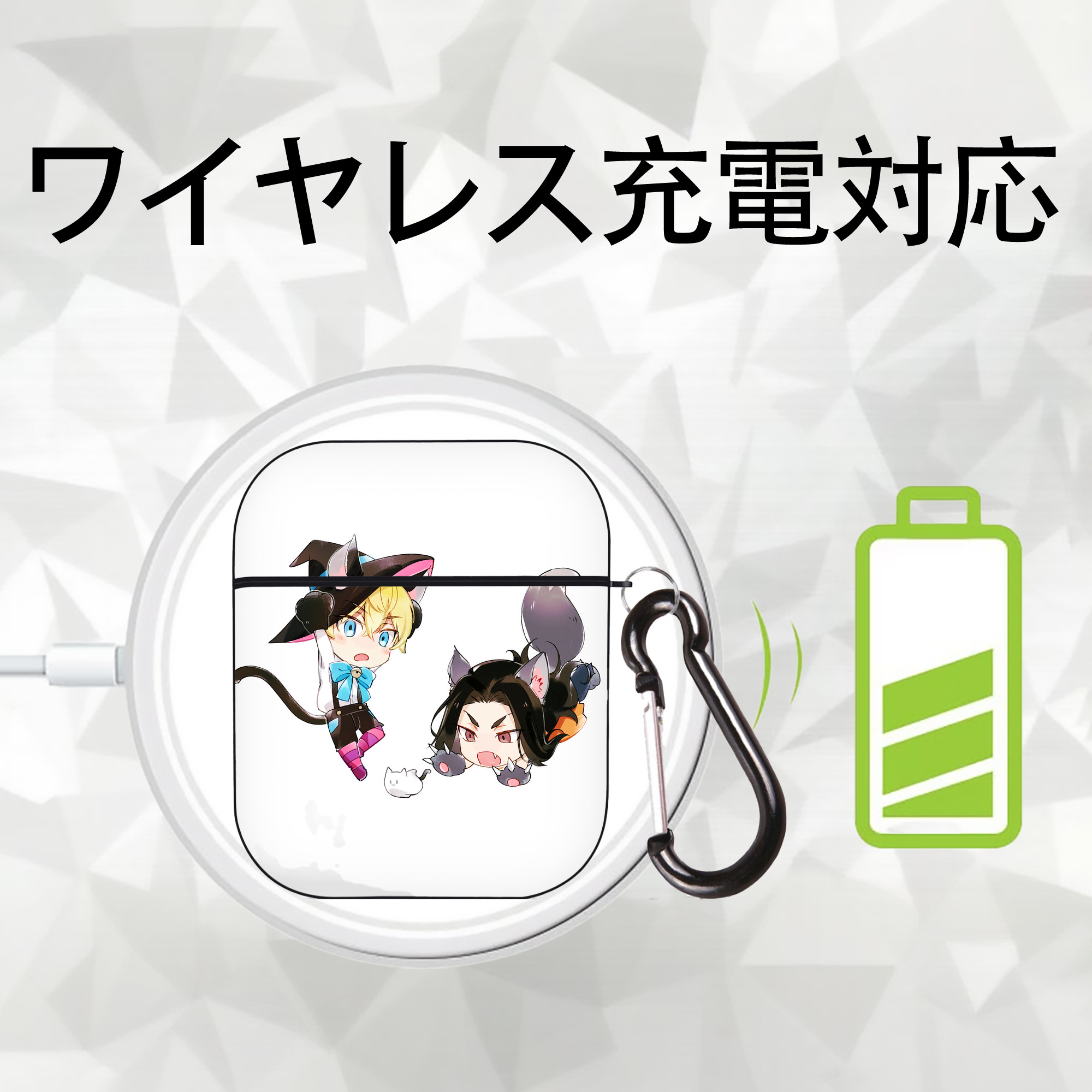 東京リベンジャーズ Tokyo Revengers AirPods 第2世代保護ケース ハードシェル ブラック 耐衝撃・防指紋・カラビナ付き