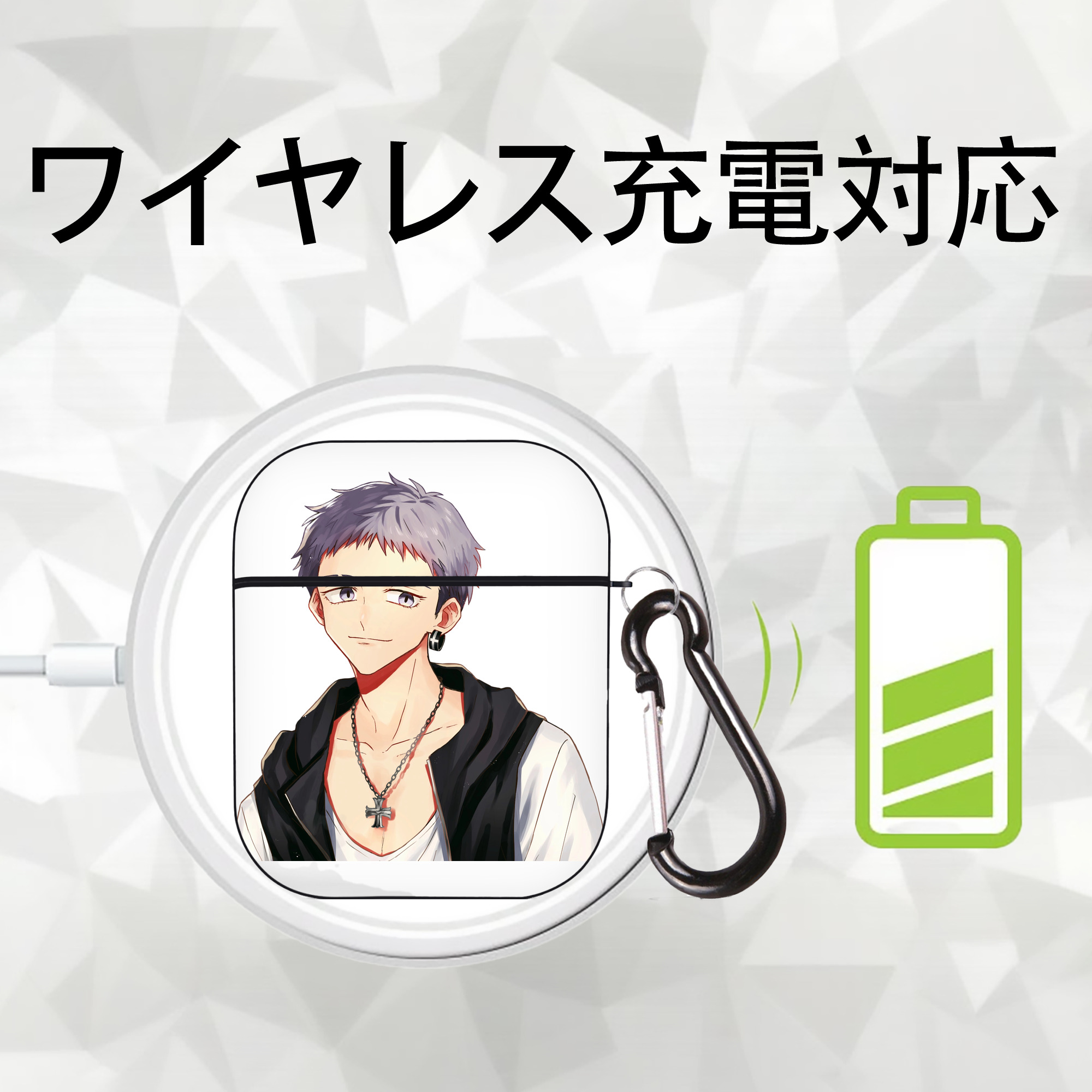 東京リベンジャーズ Tokyo Revengers AirPods 第2世代保護ケース ハードシェル ブラック 耐衝撃・防指紋・カラビナ付き