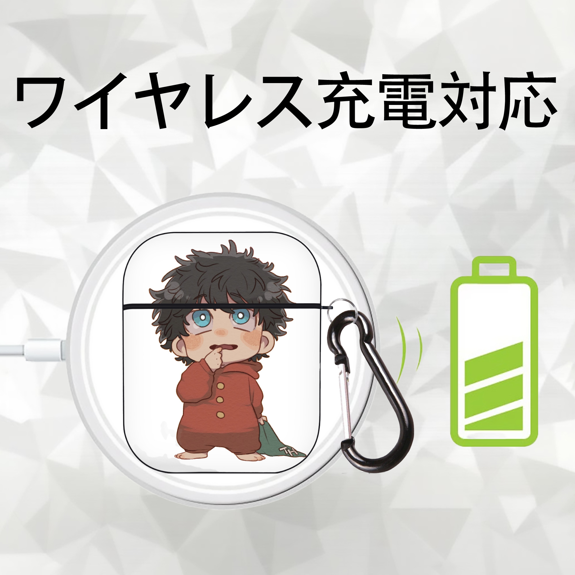 東京リベンジャーズ Tokyo Revengers AirPods 第2世代保護ケース ハードシェル ブラック 耐衝撃・防指紋・カラビナ付き