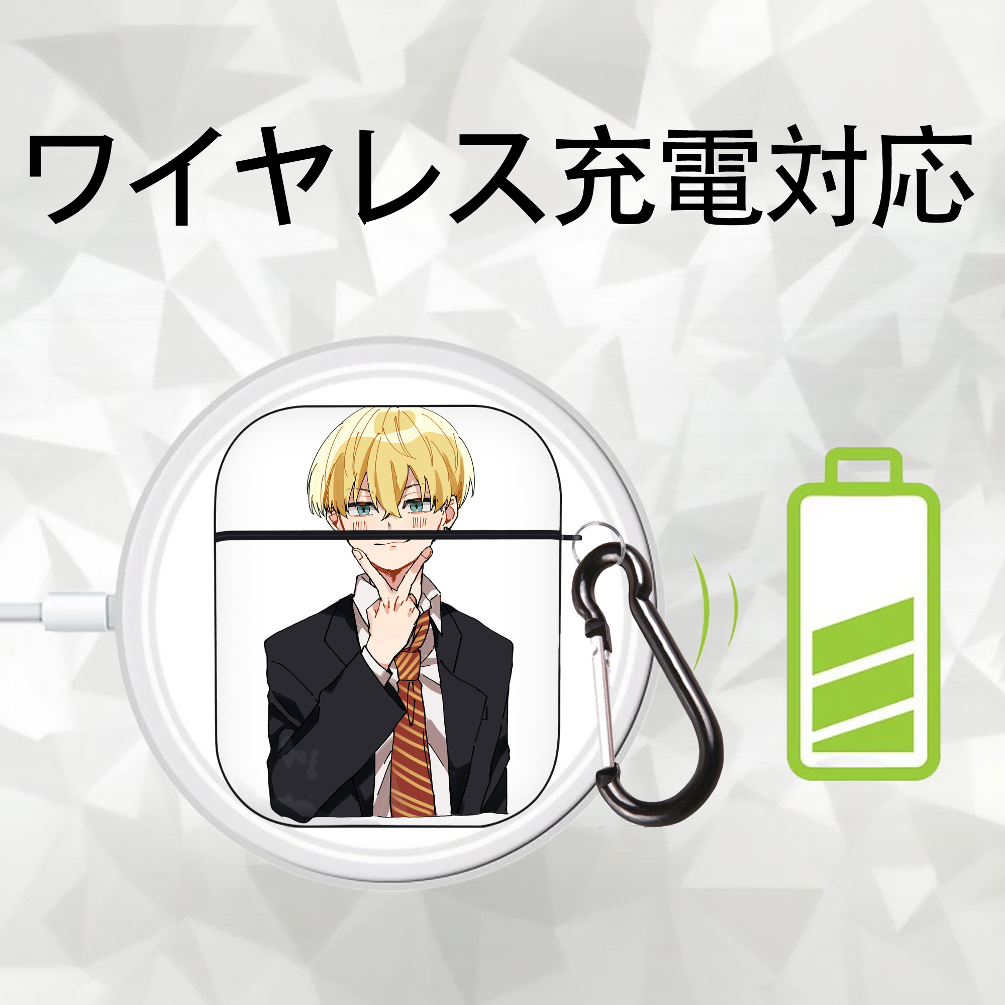 東京リベンジャーズ Tokyo Revengers AirPods 第2世代保護ケース ハードシェル ブラック 耐衝撃・防指紋・カラビナ付き