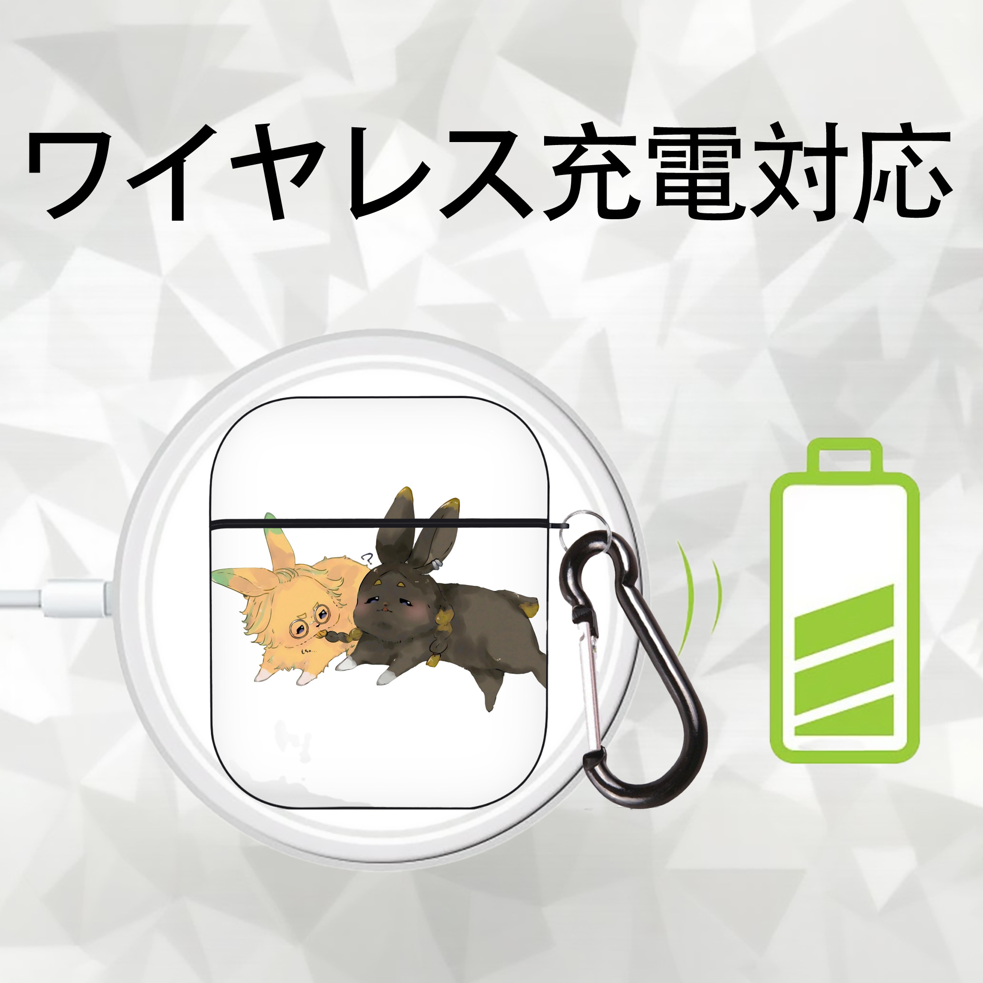 東京リベンジャーズ Tokyo Revengers AirPods 第2世代保護ケース ハードシェル ブラック 耐衝撃・防指紋・カラビナ付き