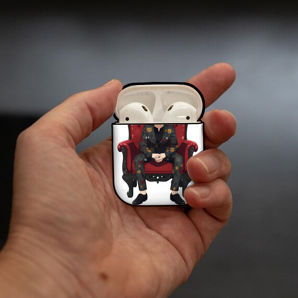 東京リベンジャーズ Tokyo Revengers AirPods 第2世代保護ケース ハードシェル ブラック 耐衝撃・防指紋・カラビナ付き