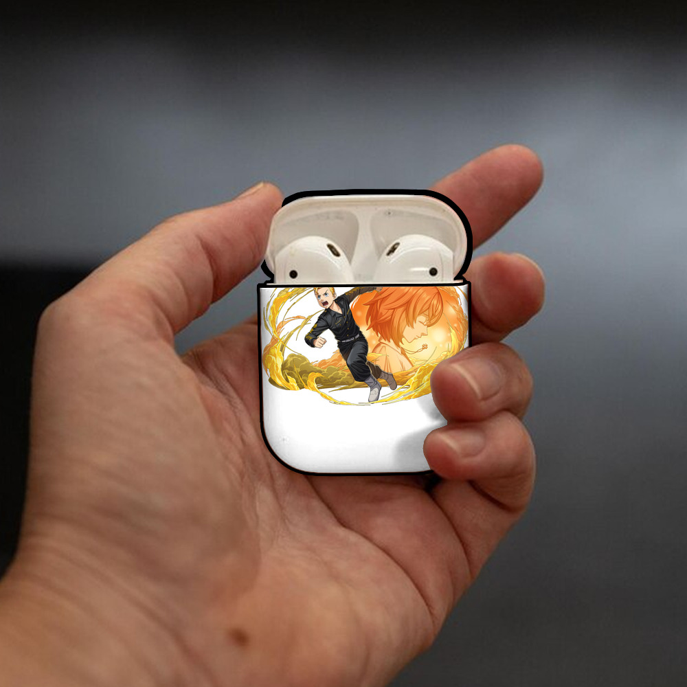東京リベンジャーズ Tokyo Revengers AirPods 第2世代保護ケース ハードシェル ブラック 耐衝撃・防指紋・カラビナ付き