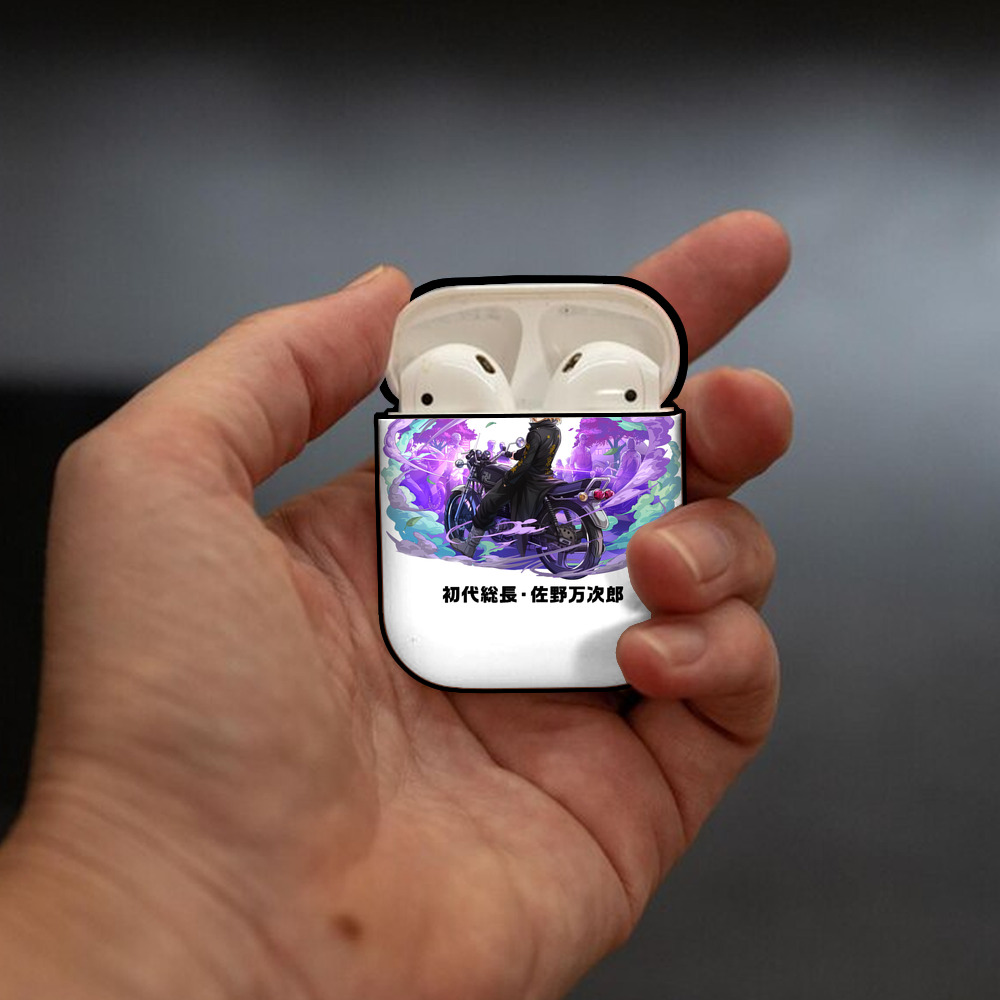 東京リベンジャーズ Tokyo Revengers AirPods 第2世代保護ケース ハードシェル ブラック 耐衝撃・防指紋・カラビナ付き