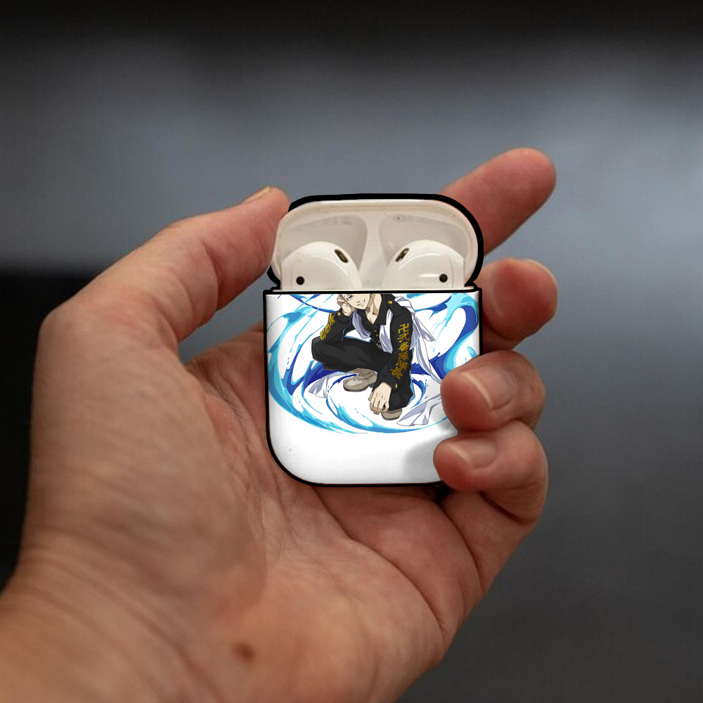 東京リベンジャーズ Tokyo Revengers AirPods 第2世代保護ケース ハードシェル ブラック 耐衝撃・防指紋・カラビナ付き