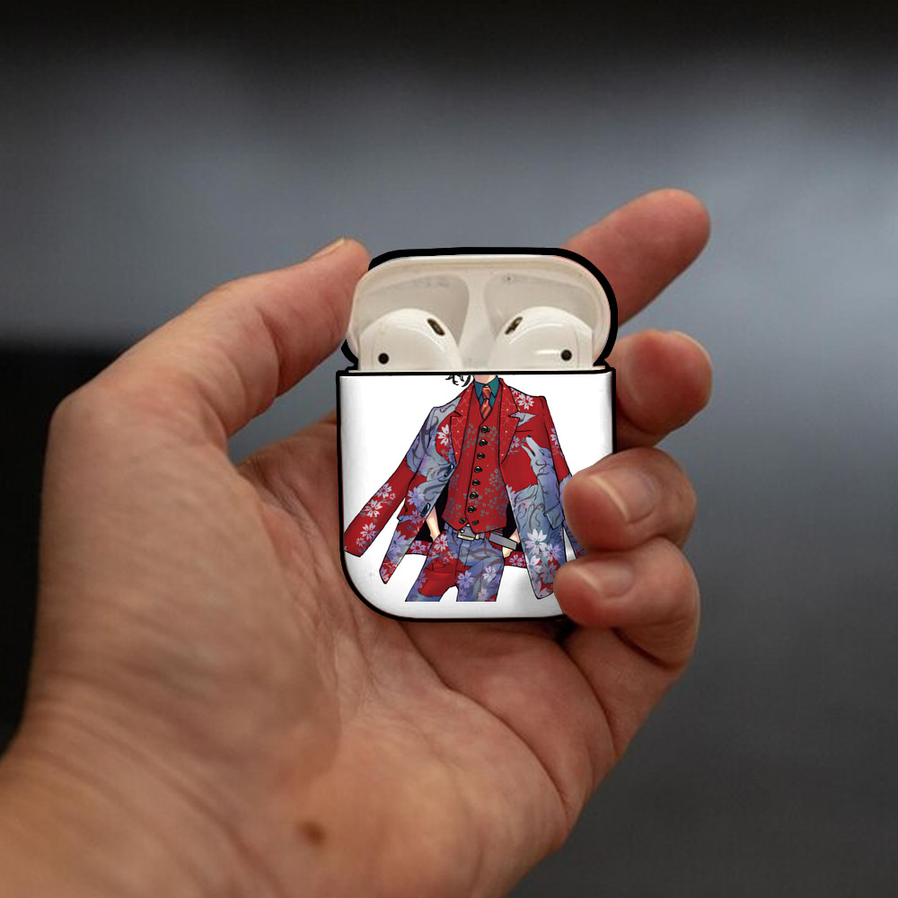 東京リベンジャーズ Tokyo Revengers AirPods 第2世代保護ケース ハードシェル ブラック 耐衝撃・防指紋・カラビナ付き