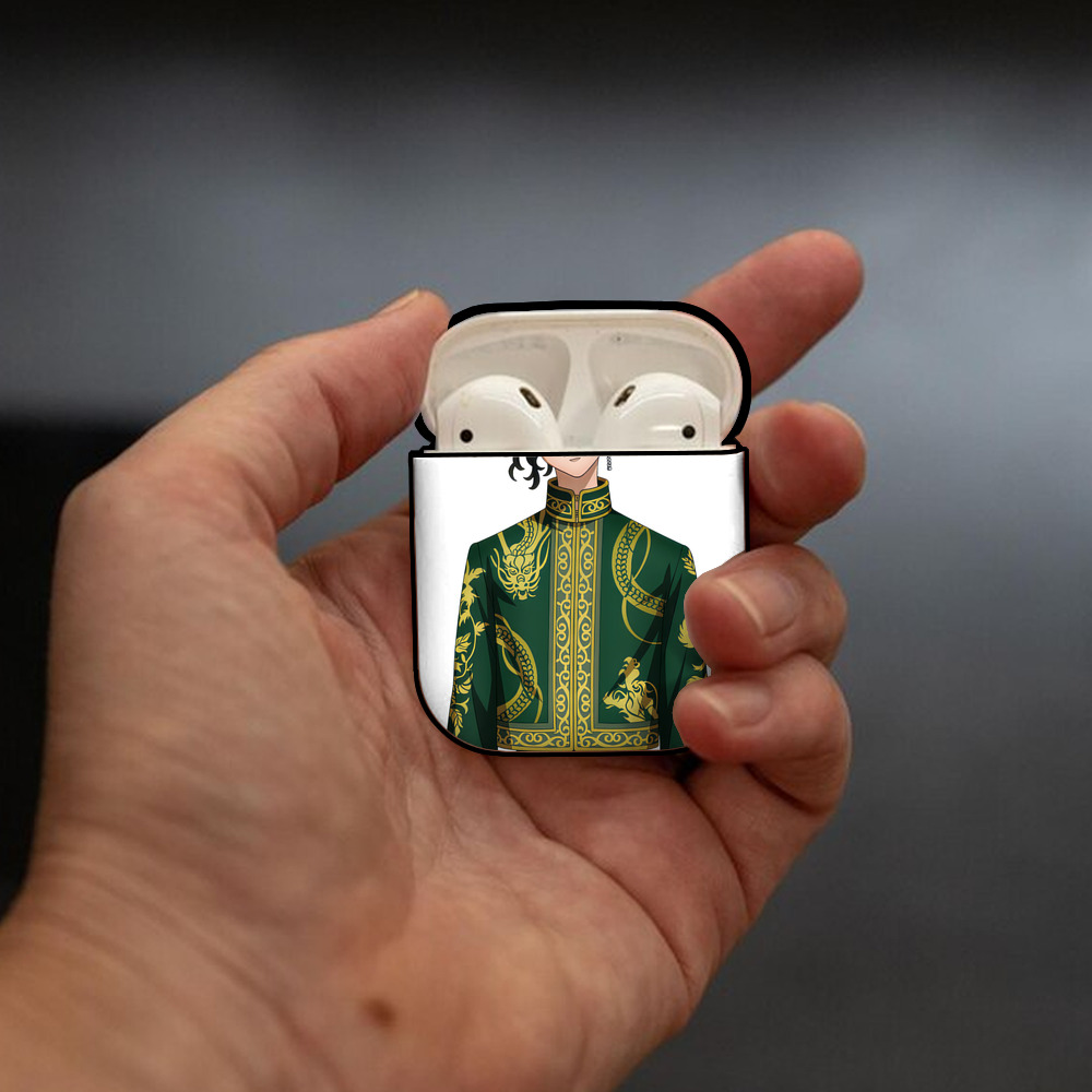 東京リベンジャーズ Tokyo Revengers AirPods 第2世代保護ケース ハードシェル ブラック 耐衝撃・防指紋・カラビナ付き