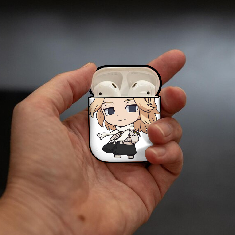 東京リベンジャーズ Tokyo Revengers AirPods 第2世代保護ケース ハードシェル ブラック 耐衝撃・防指紋・カラビナ付き